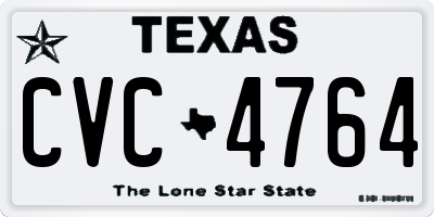 TX license plate CVC4764