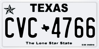 TX license plate CVC4766