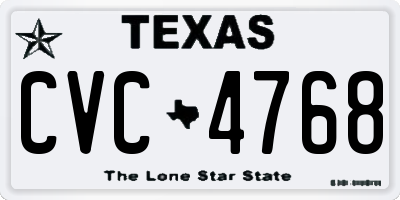 TX license plate CVC4768