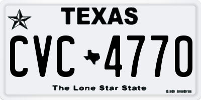 TX license plate CVC4770