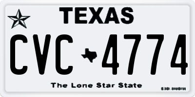 TX license plate CVC4774