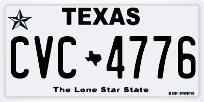 TX license plate CVC4776