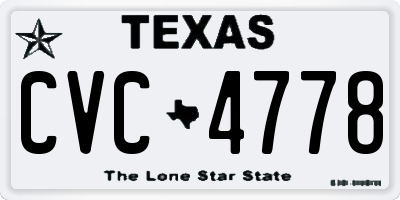 TX license plate CVC4778