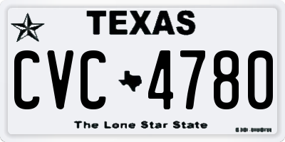 TX license plate CVC4780