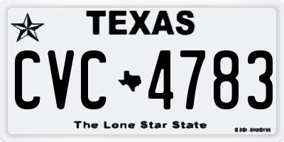 TX license plate CVC4783