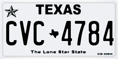 TX license plate CVC4784
