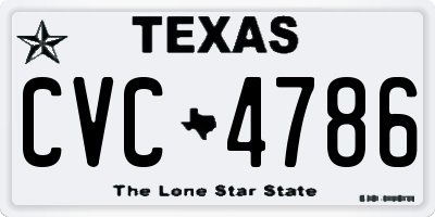TX license plate CVC4786