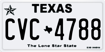 TX license plate CVC4788