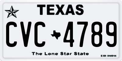 TX license plate CVC4789