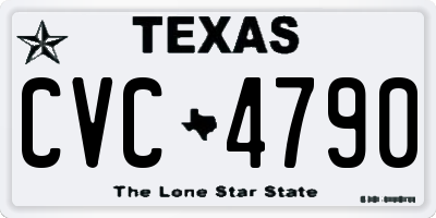 TX license plate CVC4790