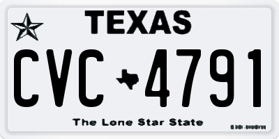 TX license plate CVC4791