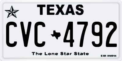 TX license plate CVC4792