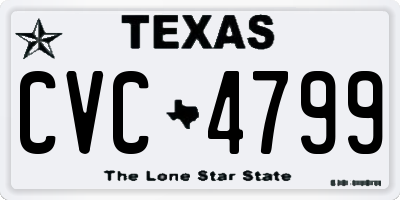 TX license plate CVC4799