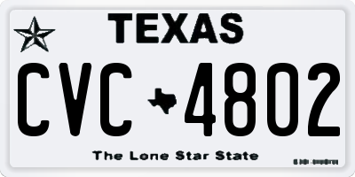 TX license plate CVC4802