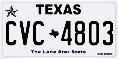 TX license plate CVC4803