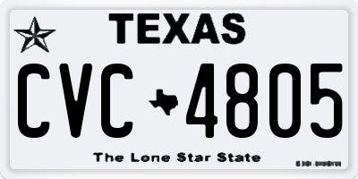 TX license plate CVC4805