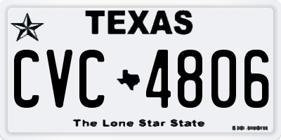 TX license plate CVC4806
