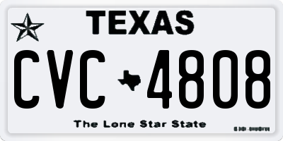 TX license plate CVC4808