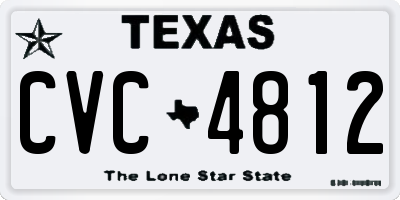 TX license plate CVC4812