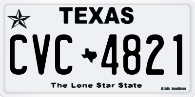 TX license plate CVC4821