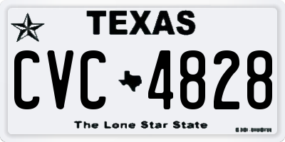TX license plate CVC4828