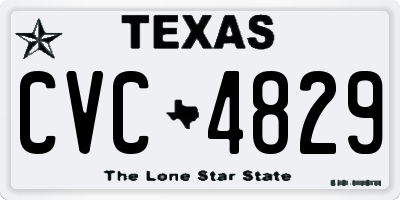 TX license plate CVC4829
