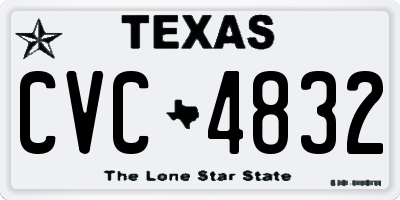 TX license plate CVC4832
