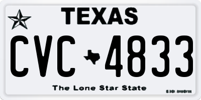 TX license plate CVC4833