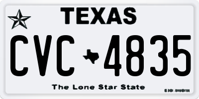 TX license plate CVC4835