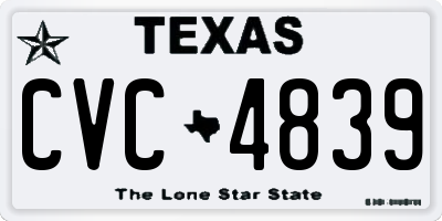 TX license plate CVC4839