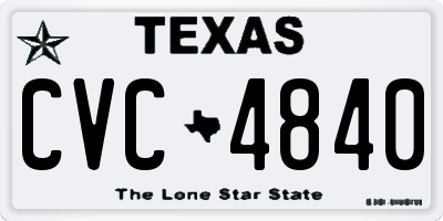 TX license plate CVC4840