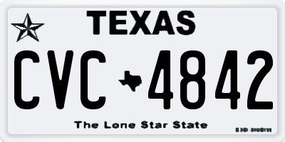 TX license plate CVC4842