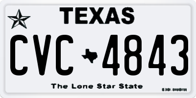 TX license plate CVC4843