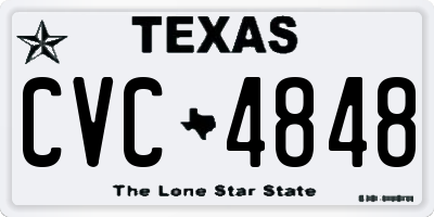 TX license plate CVC4848