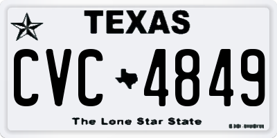 TX license plate CVC4849