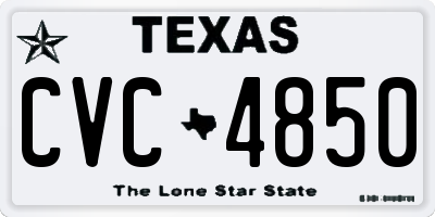 TX license plate CVC4850