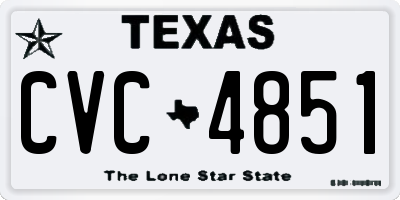 TX license plate CVC4851