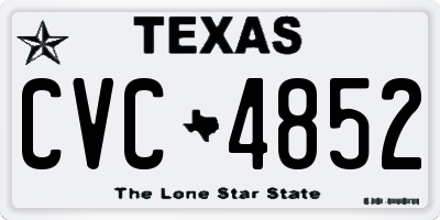 TX license plate CVC4852