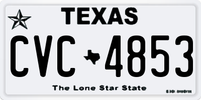TX license plate CVC4853