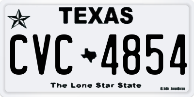 TX license plate CVC4854
