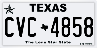 TX license plate CVC4858