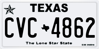 TX license plate CVC4862