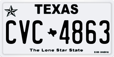 TX license plate CVC4863