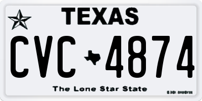 TX license plate CVC4874