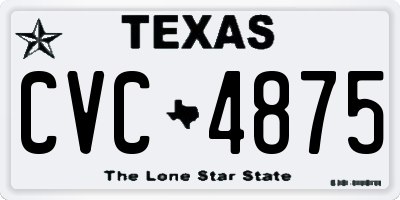 TX license plate CVC4875