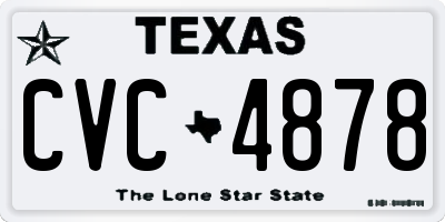 TX license plate CVC4878
