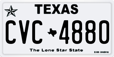 TX license plate CVC4880