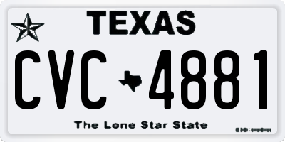 TX license plate CVC4881