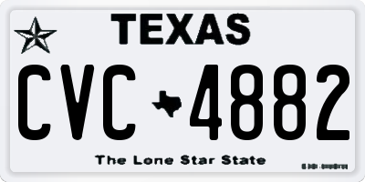 TX license plate CVC4882