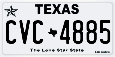 TX license plate CVC4885